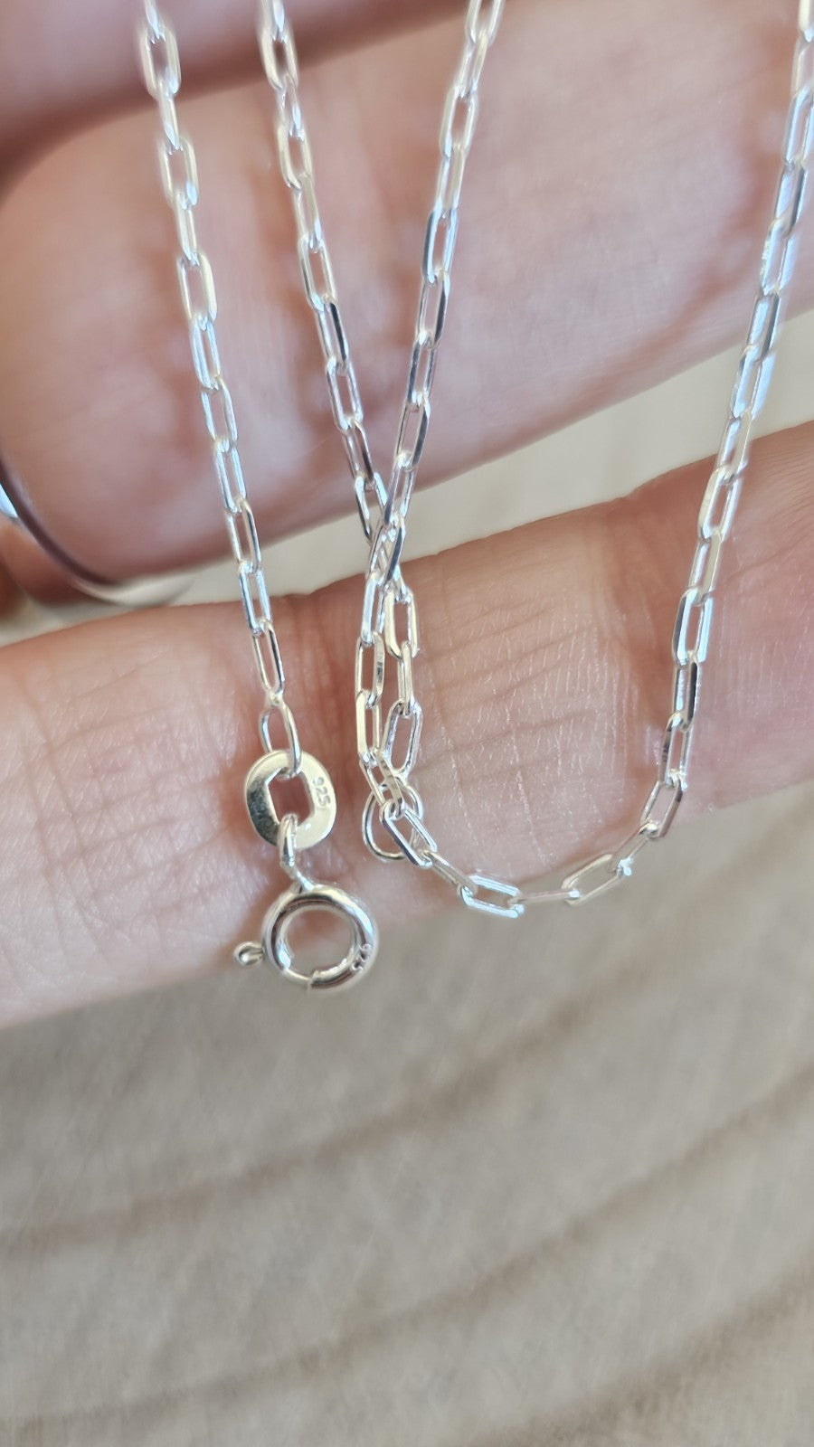 New 925 Sterling Silver Paperclip Chain Necklace 20" 2.84g Boxed