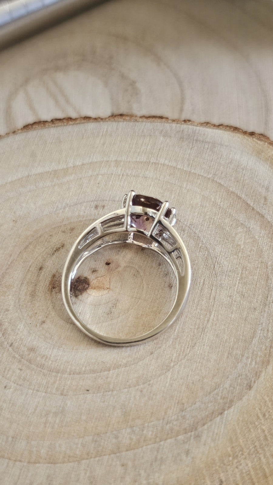 925 Sterling Silver Ametrine Oval Gemstone Ring Size R 1/2 TGGC 4.07g