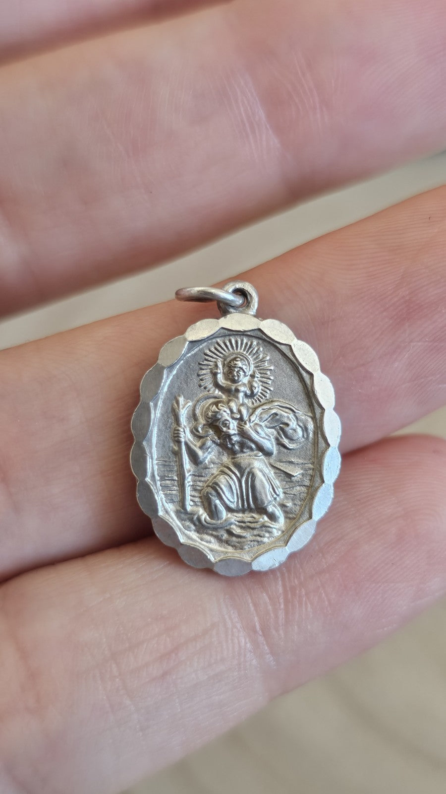 Vintage Georg Jensen Silver St Christopher Double Sided Travel Pendant 3.06g