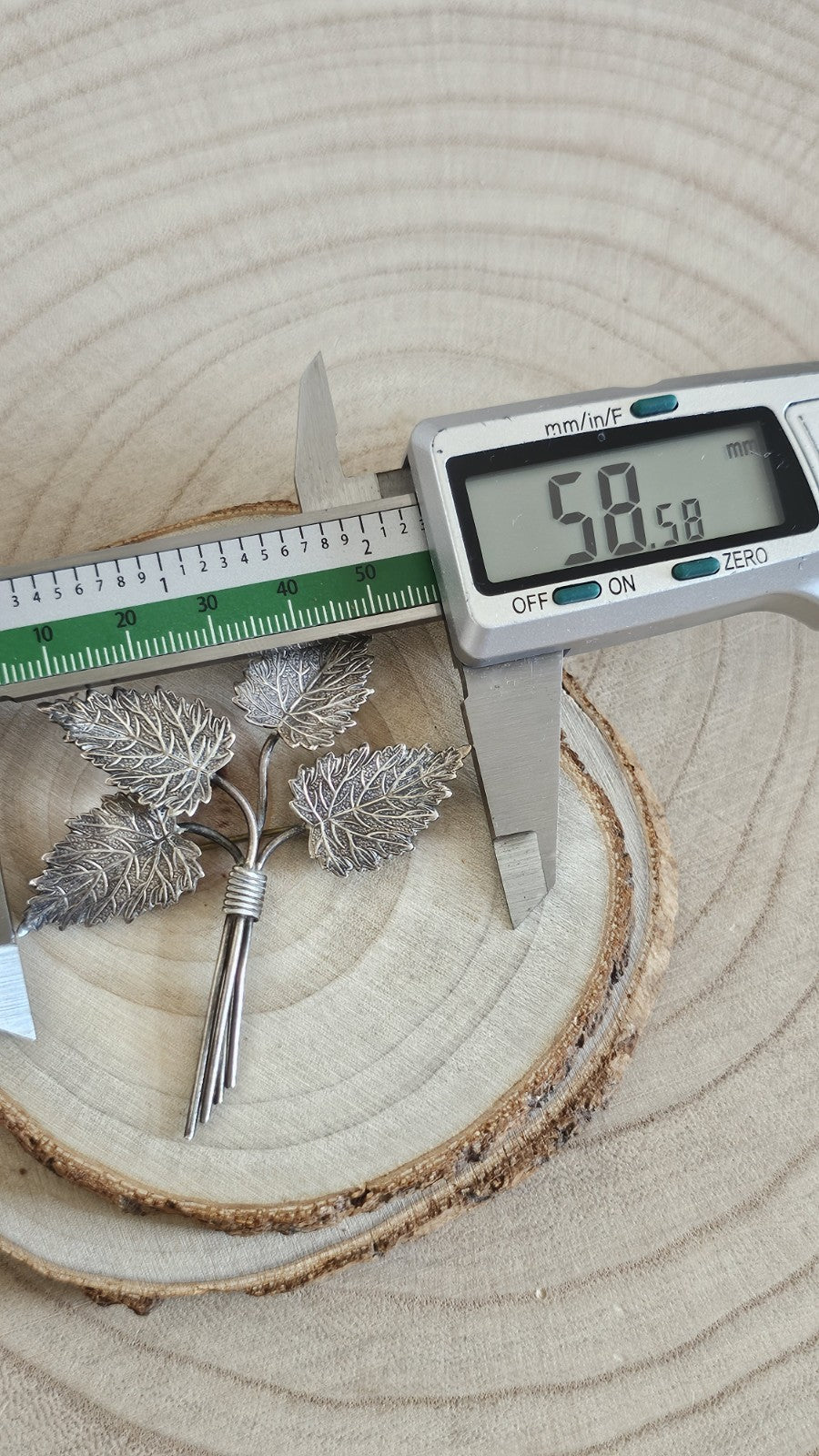Vintage Silver Leaf Bouquet Brooch Stamped SILVER Botanical Leaves 6.46g