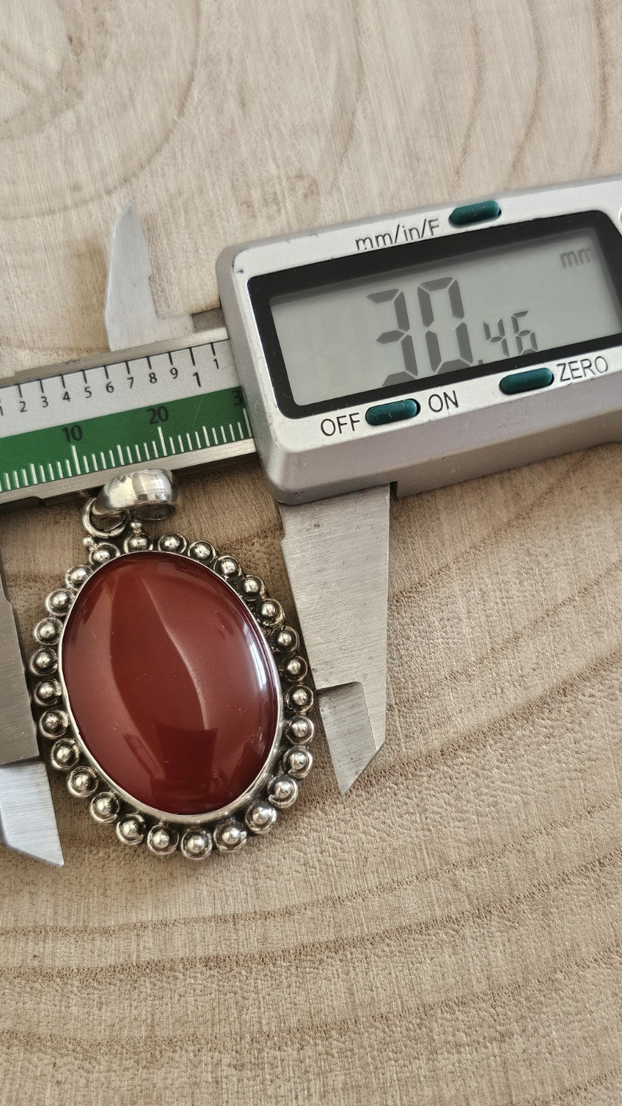 925 Sterling Silver Large Carnelian Pendant – Oval Statement Pendant 15g
