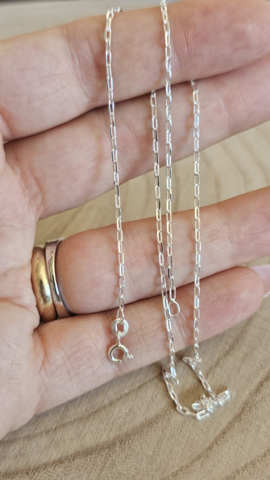 New 925 Sterling Silver Paperclip Chain Necklace 18" 2.84g Boxed