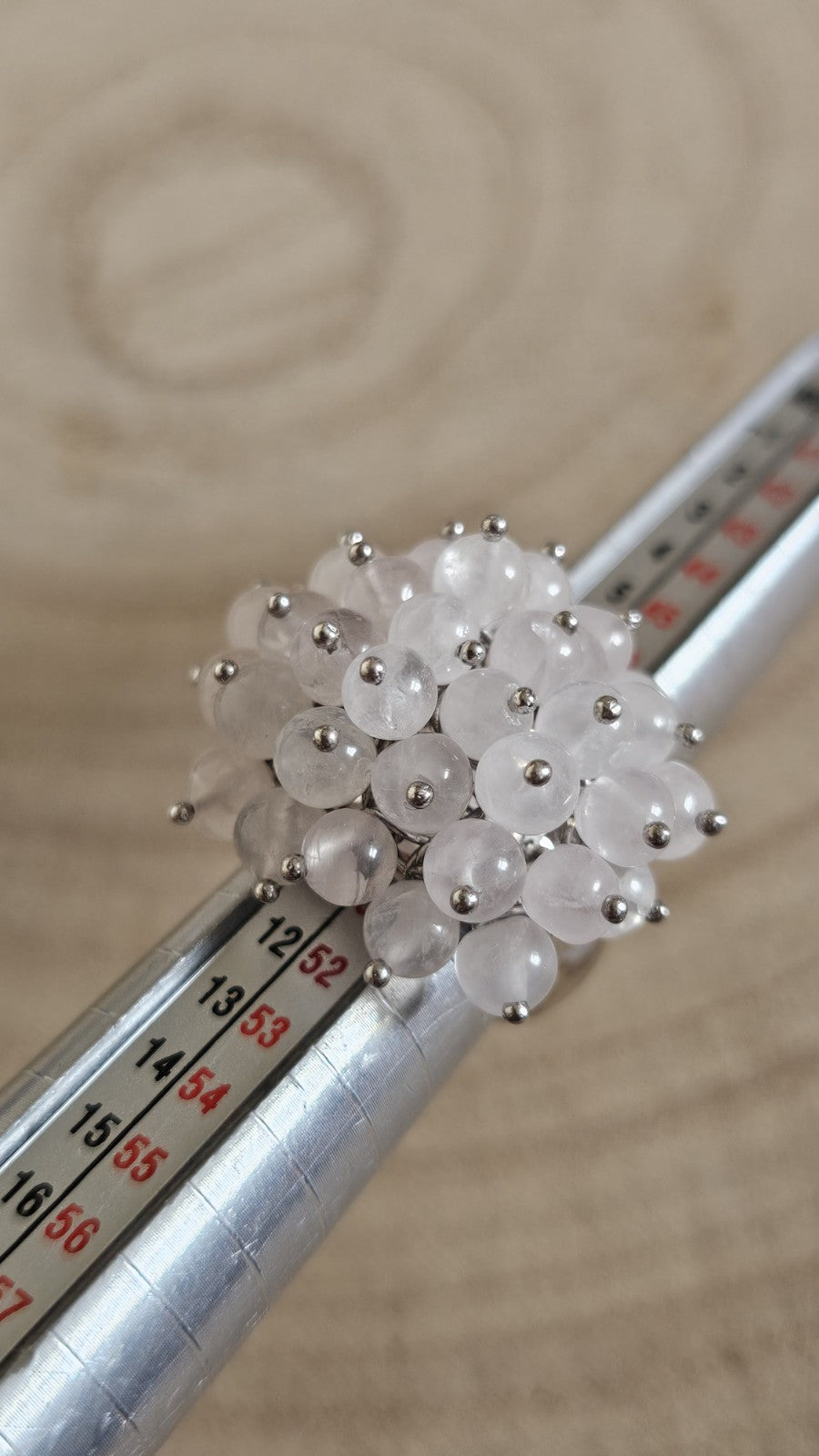 925 Sterling Silver Rose Quartz Cluster Ring Hallmarked Size J 1/2–13.20g