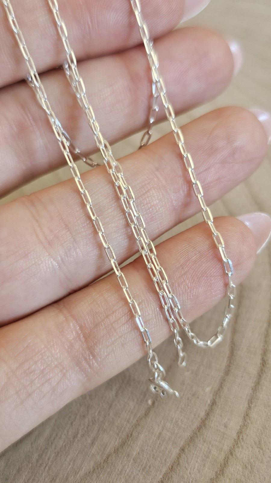 New 925 Sterling Silver Paperclip Chain Necklace 20" 2.84g Boxed