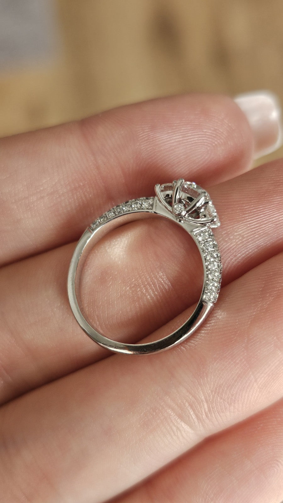 Platinum 950 Natural Diamond Ring 1.02ct GSI Certified Size N 1/2 💍