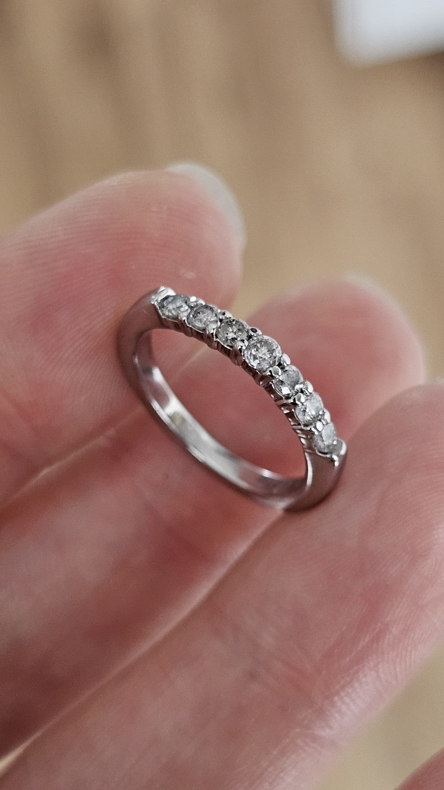 9ct White Gold Natural Diamond Half Eternity Ring 0.50ct Size L