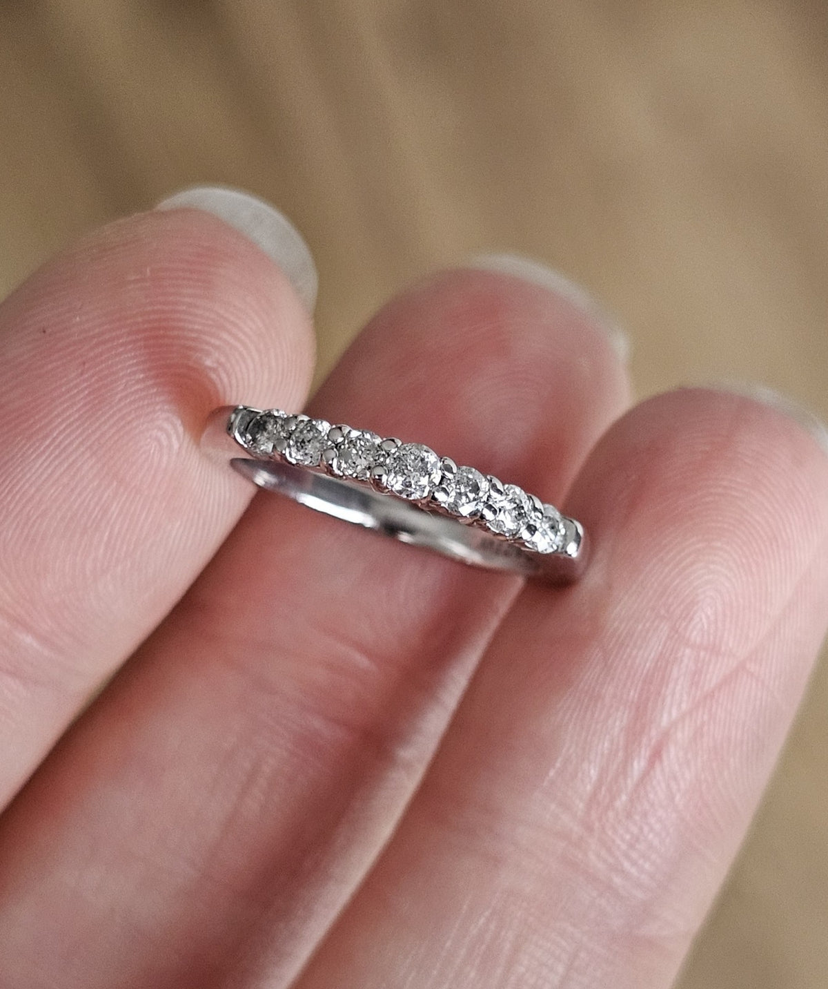 9ct White Gold Natural Diamond Half Eternity Ring 0.50ct Size L