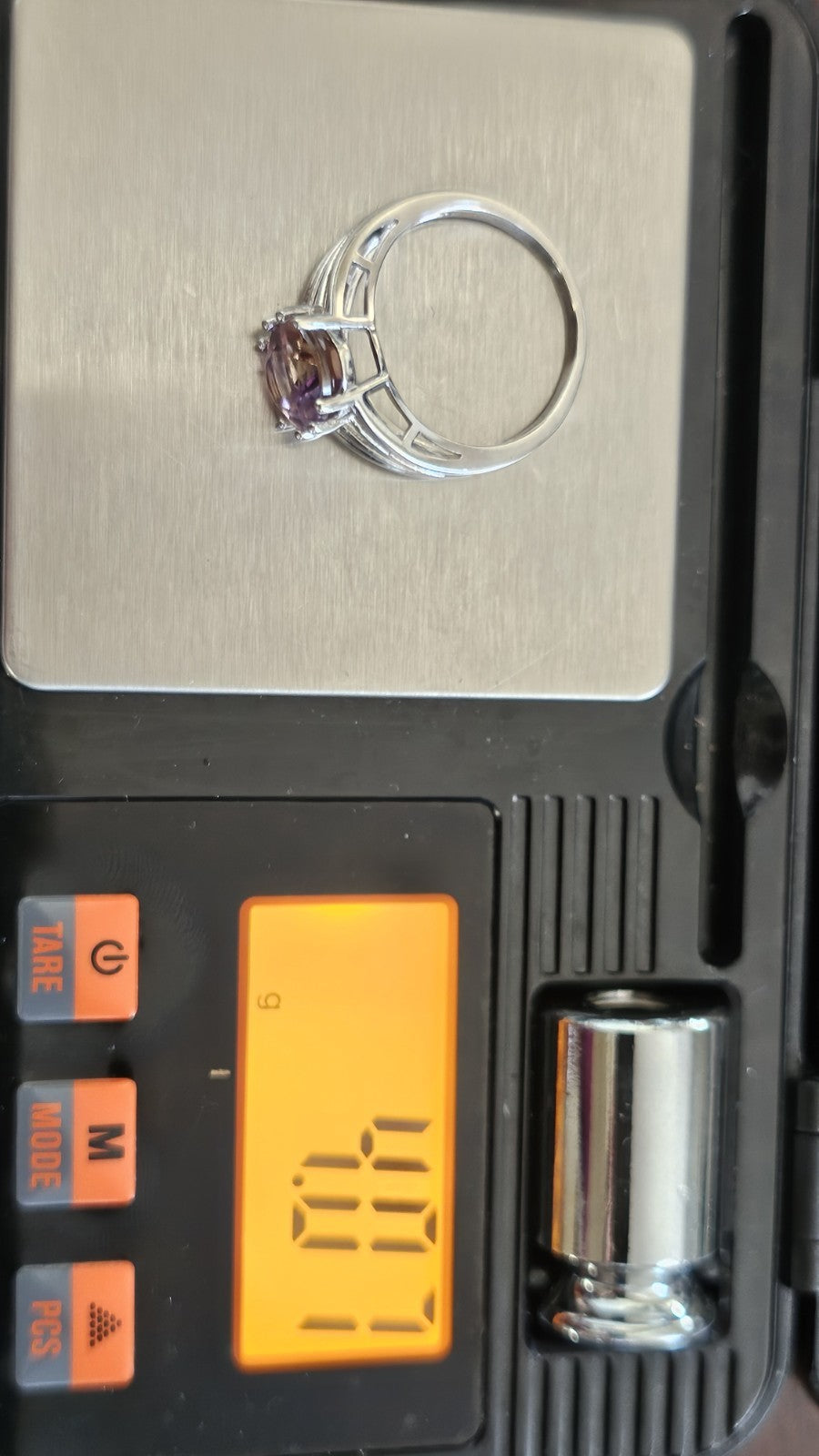 925 Sterling Silver Ametrine Oval Gemstone Ring Size R 1/2 TGGC 4.07g