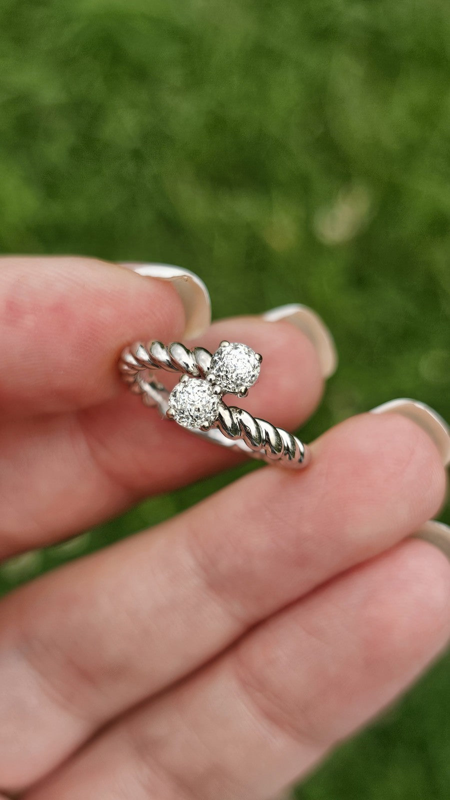 14K White Gold 1.00ct Crown of Light Natural Diamond Unity Ring WGI, size M1/2