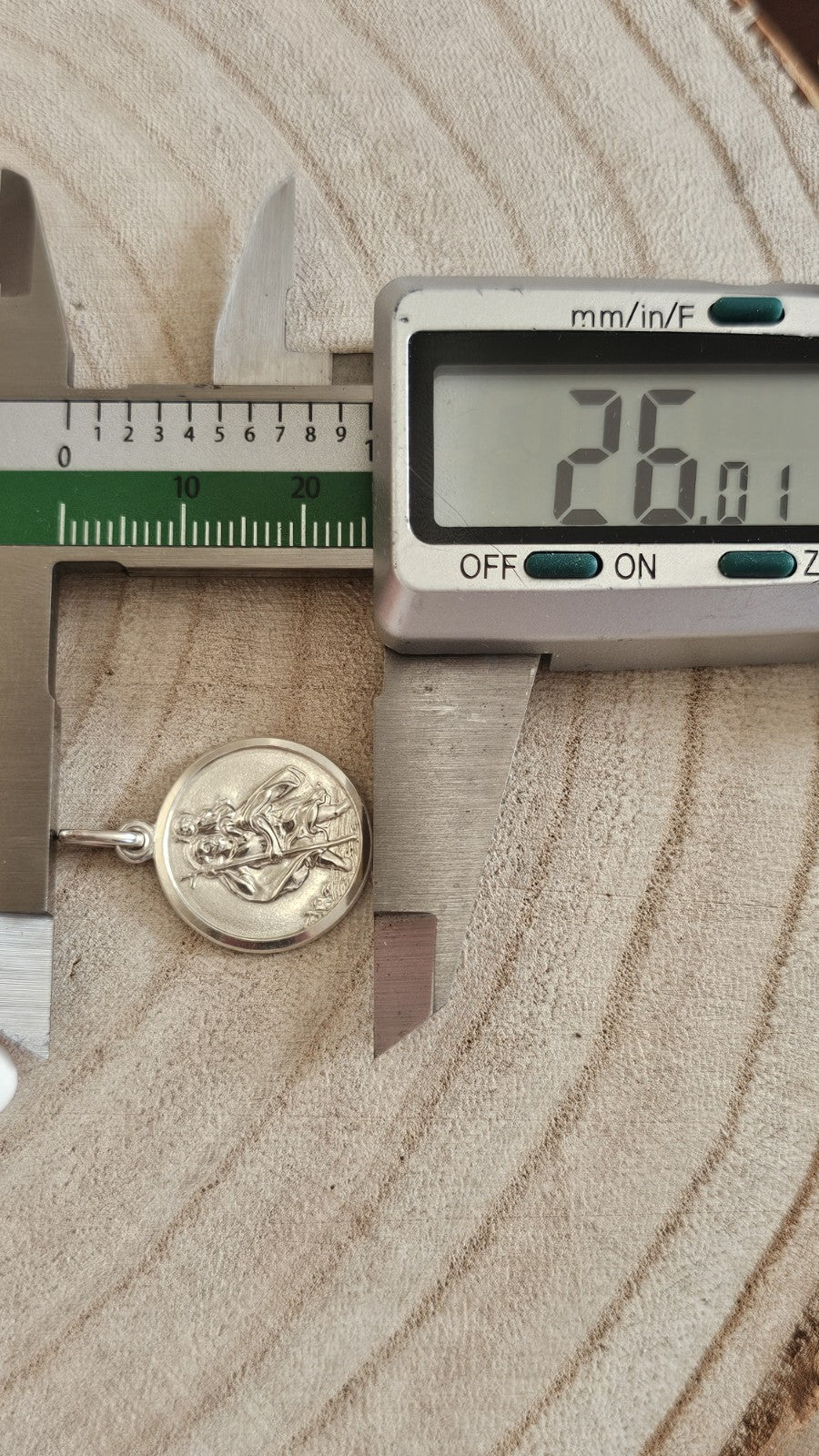 925 Sterling Silver St Christopher Travel Protection Medal Pendant Double Sided 