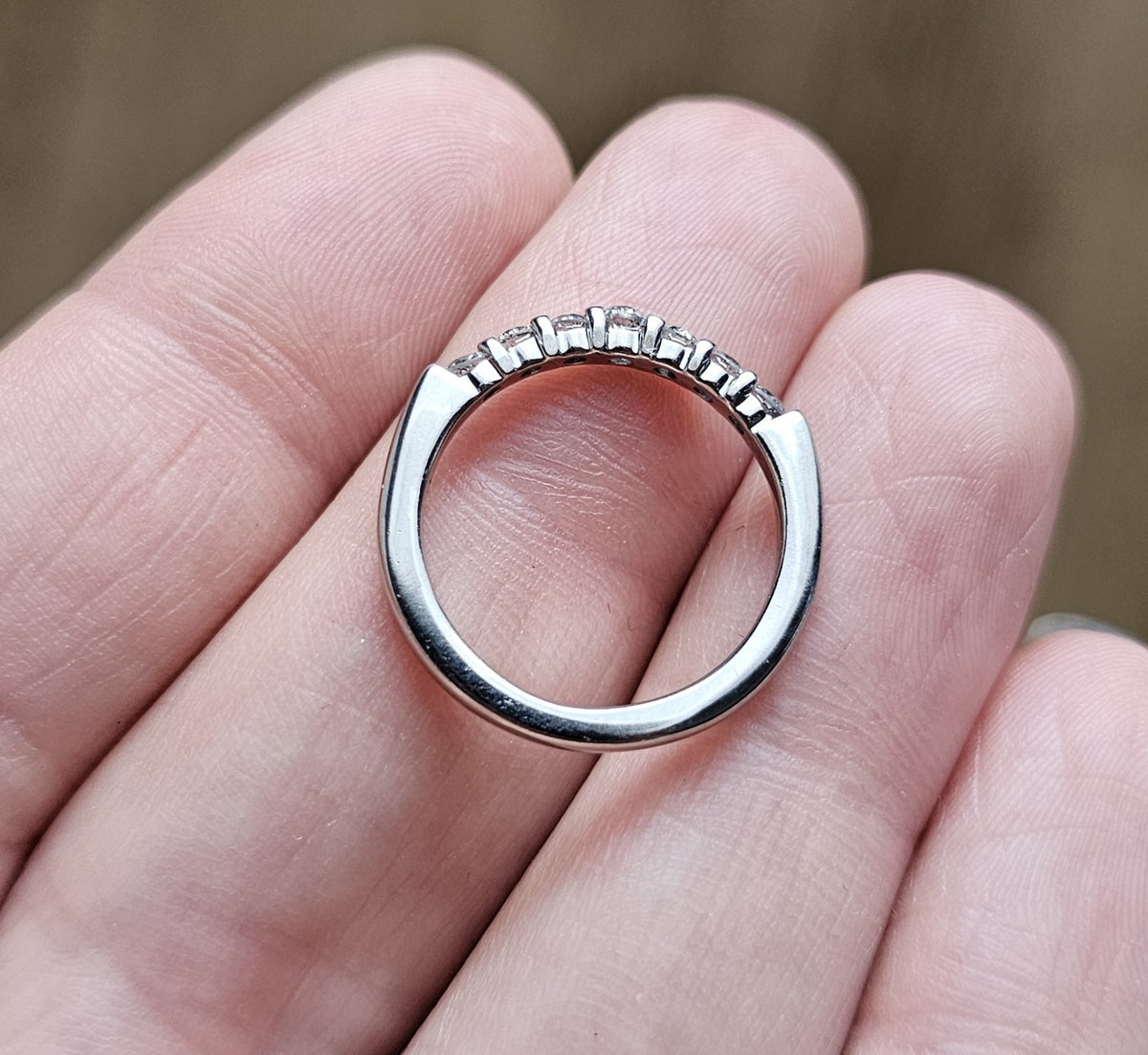 9ct White Gold Natural Diamond Half Eternity Ring 0.50ct Size L