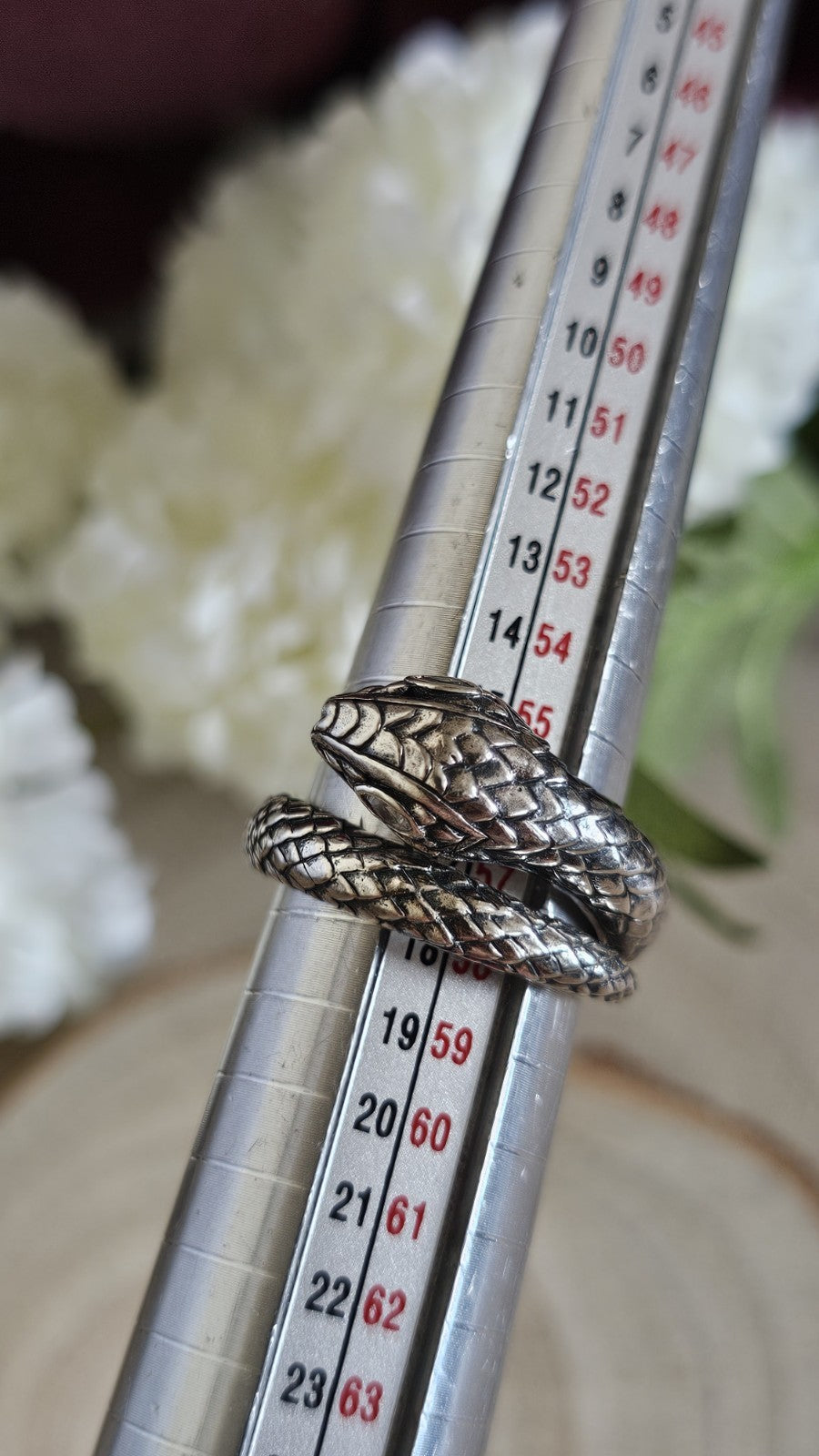 Thomas Sabo 925 Sterling Silver Snake Ring Clear Stone Eyes Size P 1/2 9.19