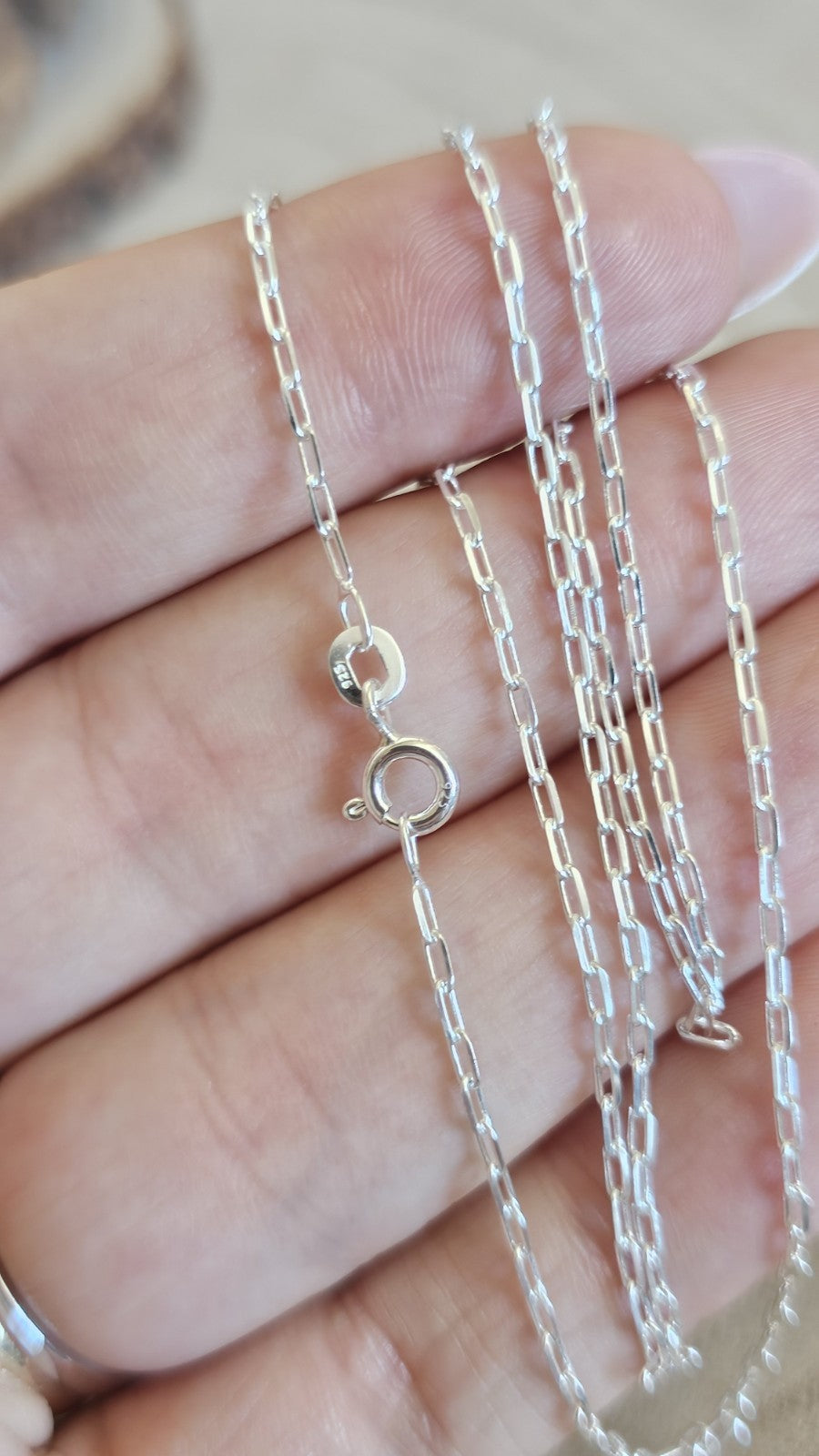 New 925 Sterling Silver Paperclip Chain Necklace 20" 2.84g Boxed