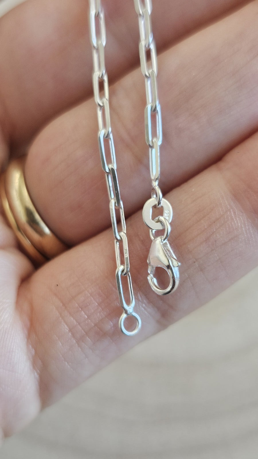 925 Sterling Silver Paperclip Link Bracelet 7.25" 18.4cm , New in Box