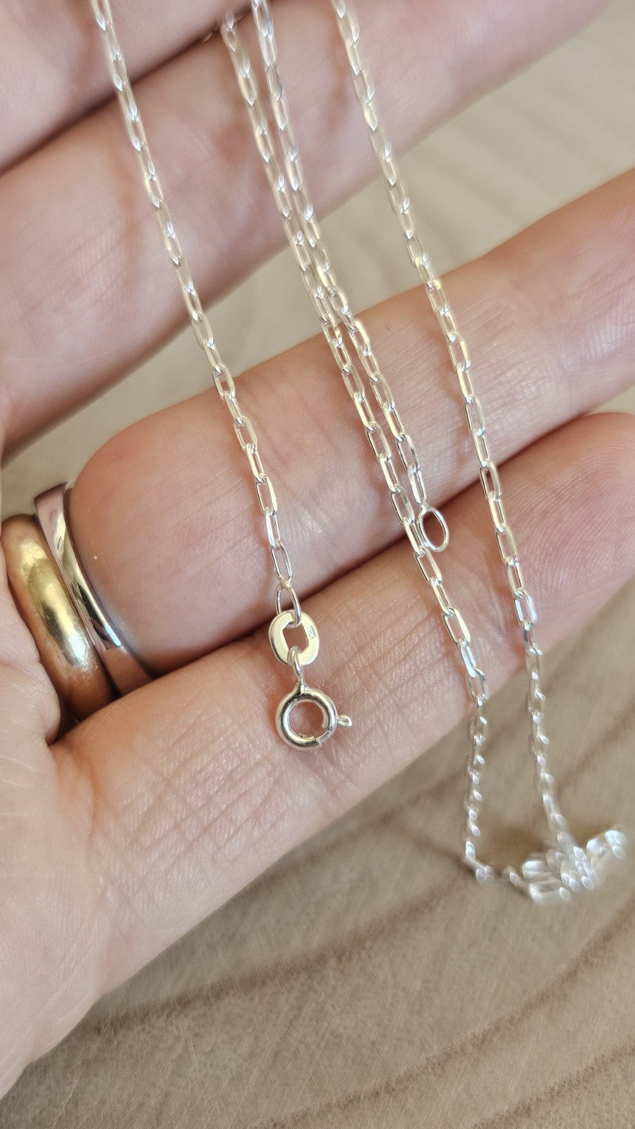 New 925 Sterling Silver Paperclip Chain Necklace 18" 2.84g Boxed