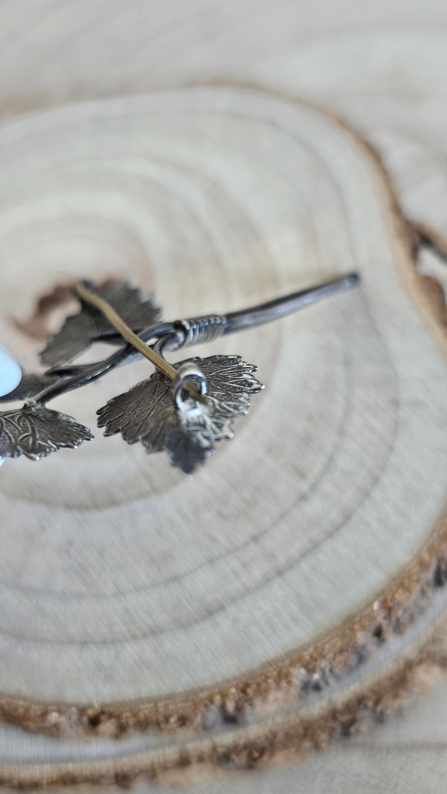 Vintage Silver Leaf Bouquet Brooch Stamped SILVER Botanical Leaves 6.46g
