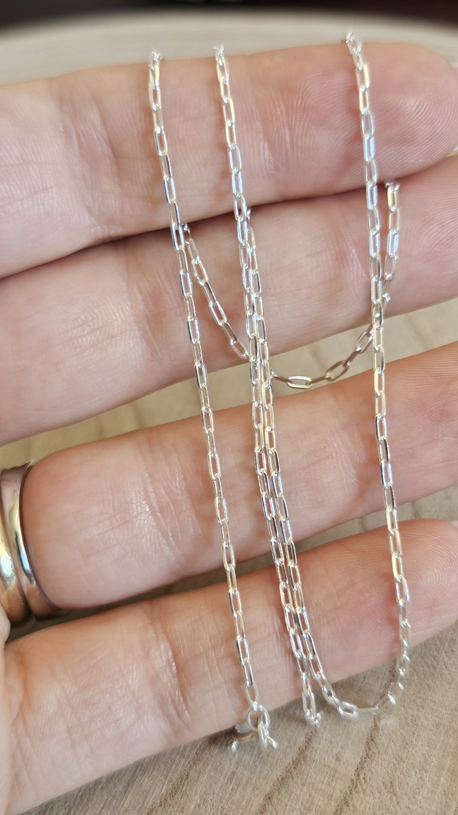 New 925 Sterling Silver Paperclip Chain Necklace 20" 2.84g Boxed