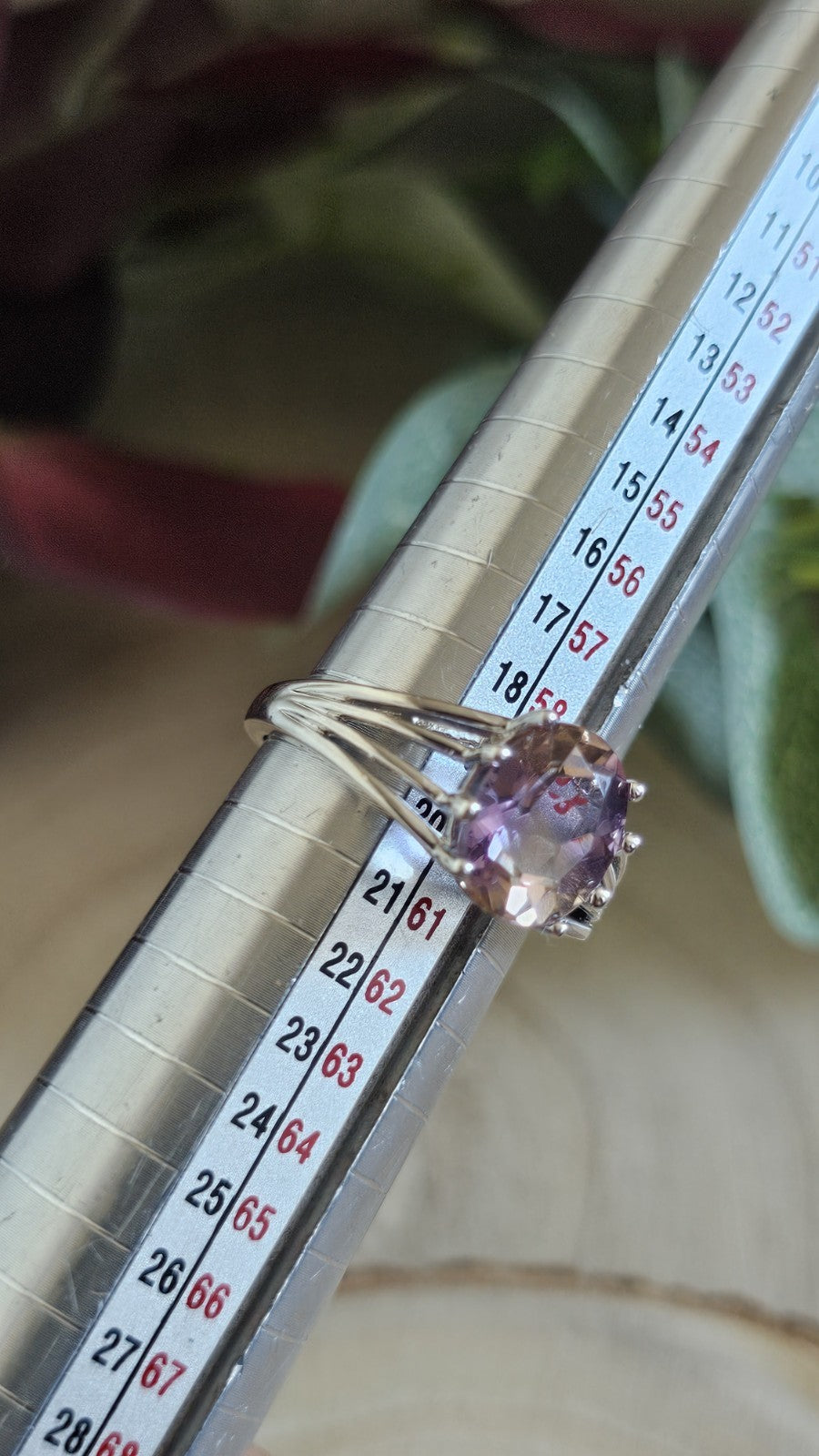 925 Sterling Silver Ametrine Oval Gemstone Ring Size R 1/2 TGGC 4.07g