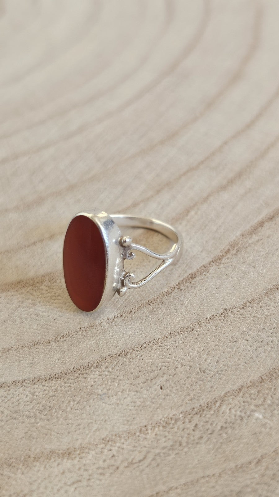 Vintage 925 Sterling Silver Oval Carnelian Ring Size L 1/2 – 3.50g