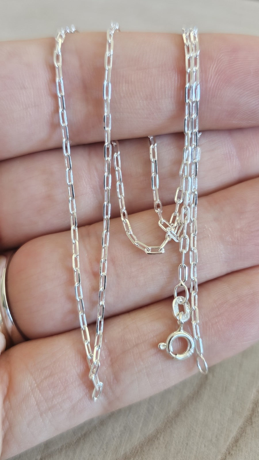New 925 Sterling Silver Paperclip Chain Necklace 20" 2.84g Boxed