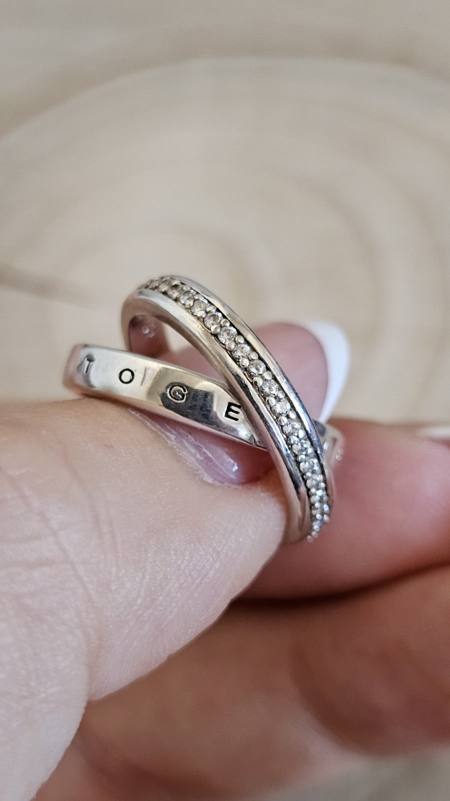 Thomas Sabo Forever Together 925 Sterling Silver CZ Interlocking Ring L 1/2