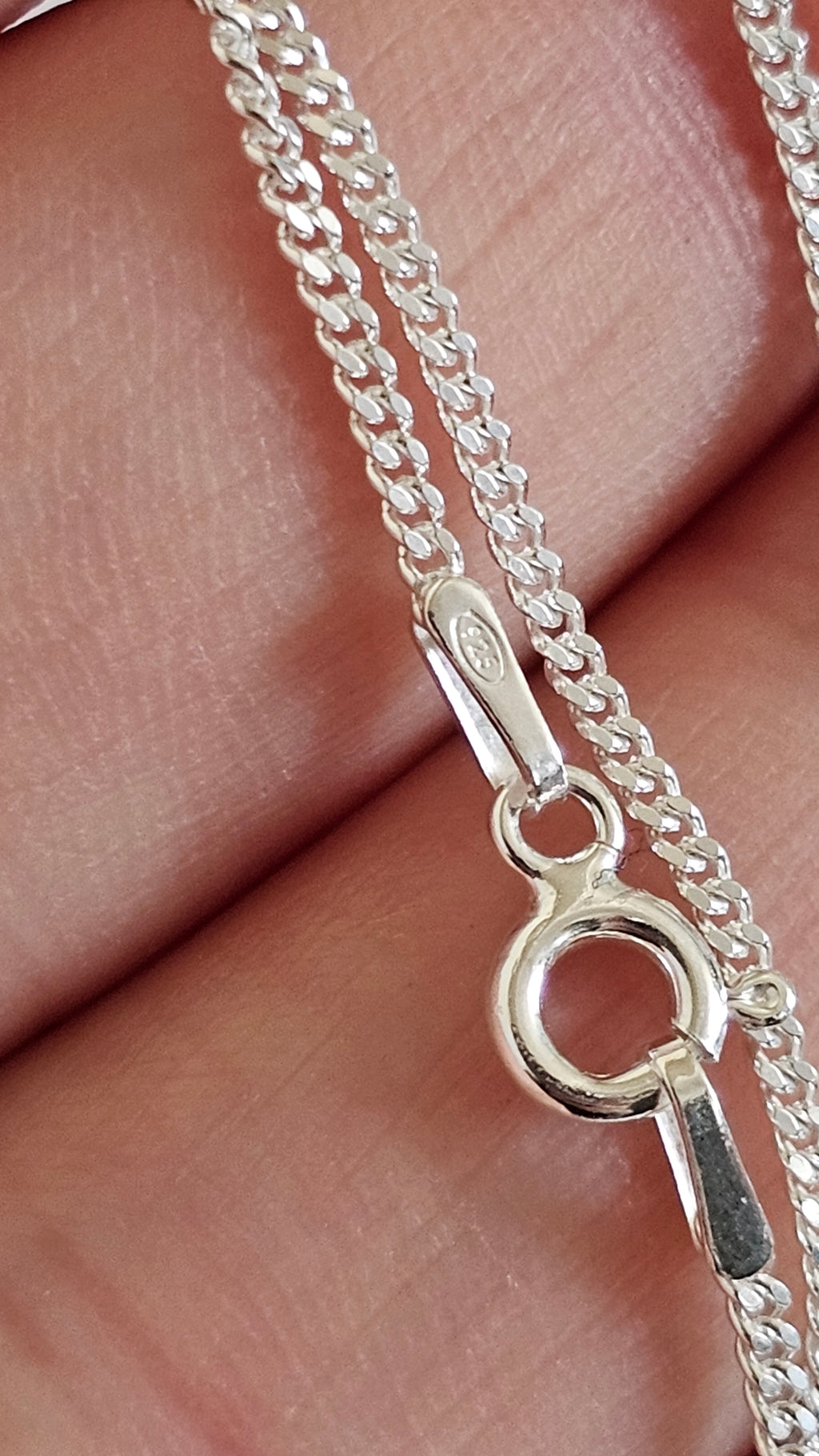 925 Sterling Silver Fine Curb Chain Necklace 18", 1.40mm Width