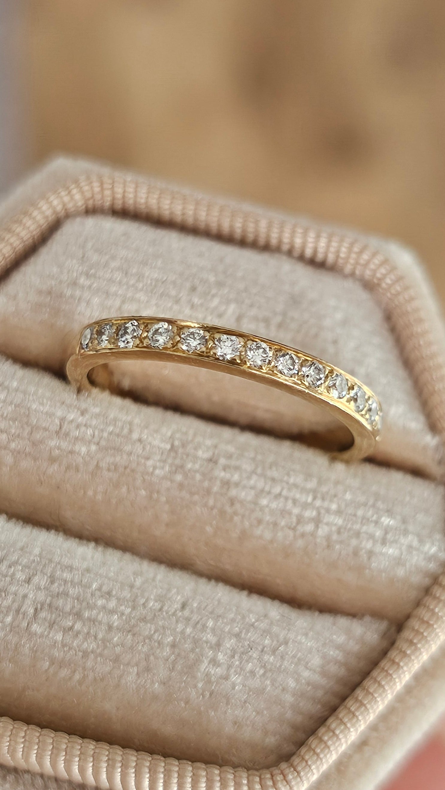 Lionel J Wiffen 18ct Yellow Gold & Diamond Half Eternity Ring | 0.15ct | Size L 