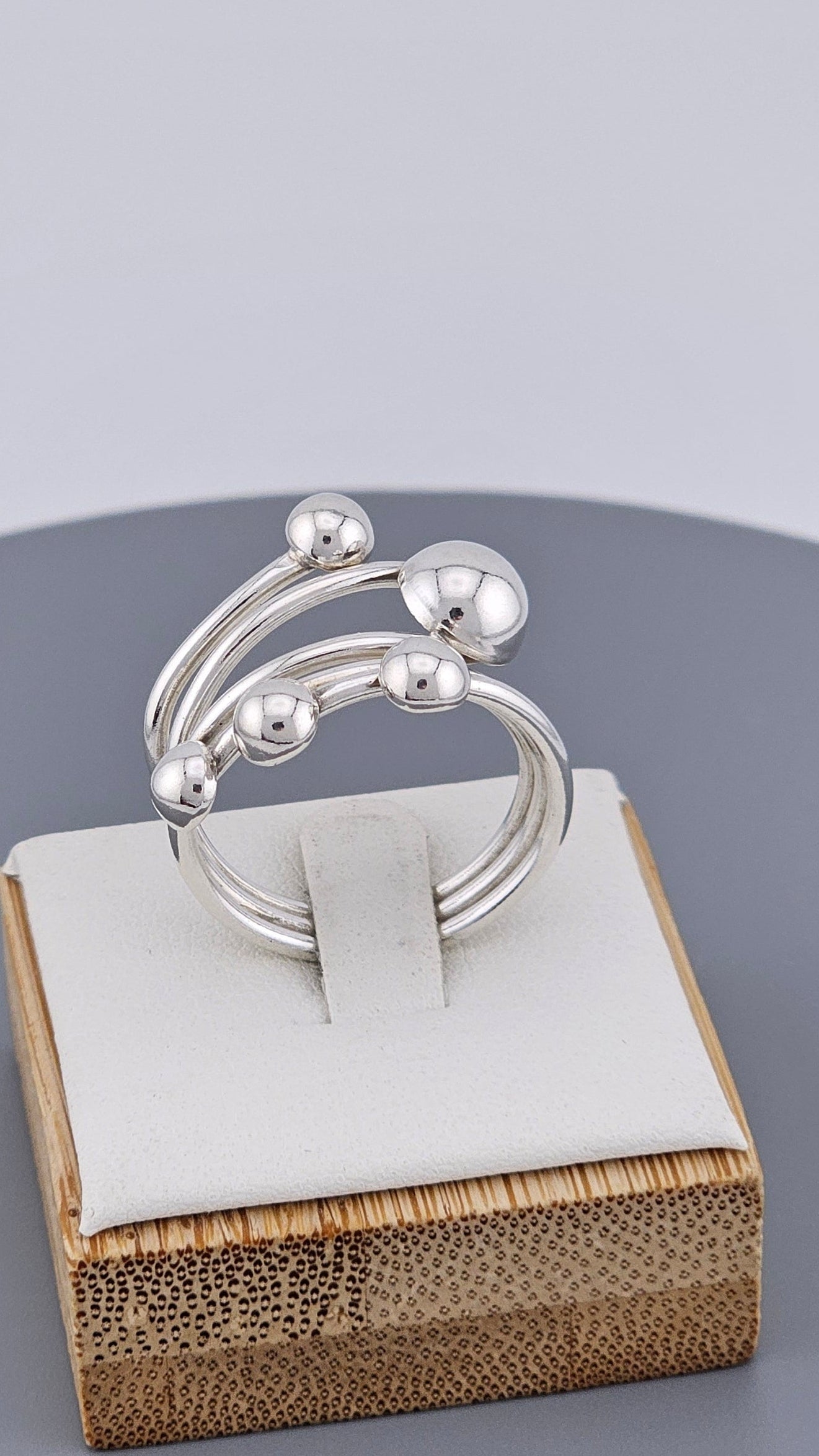 Pre-Loved 925 Sterling Silver Multi-Band Ball Ring