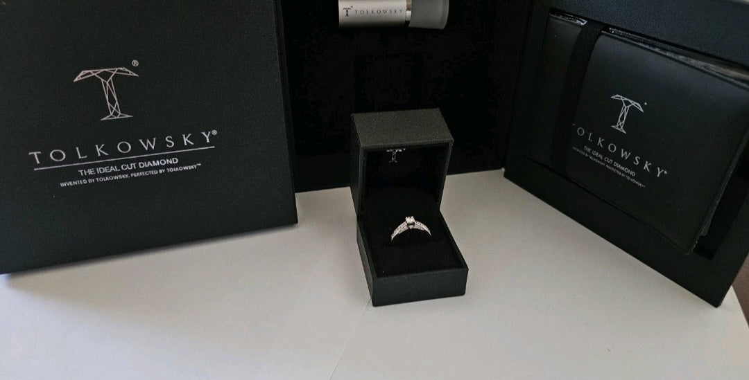 Tolkowsky 18ct White Gold Diamond Ring | 0.52ctw | IGI Certified | Size P 1/2 | Boxed