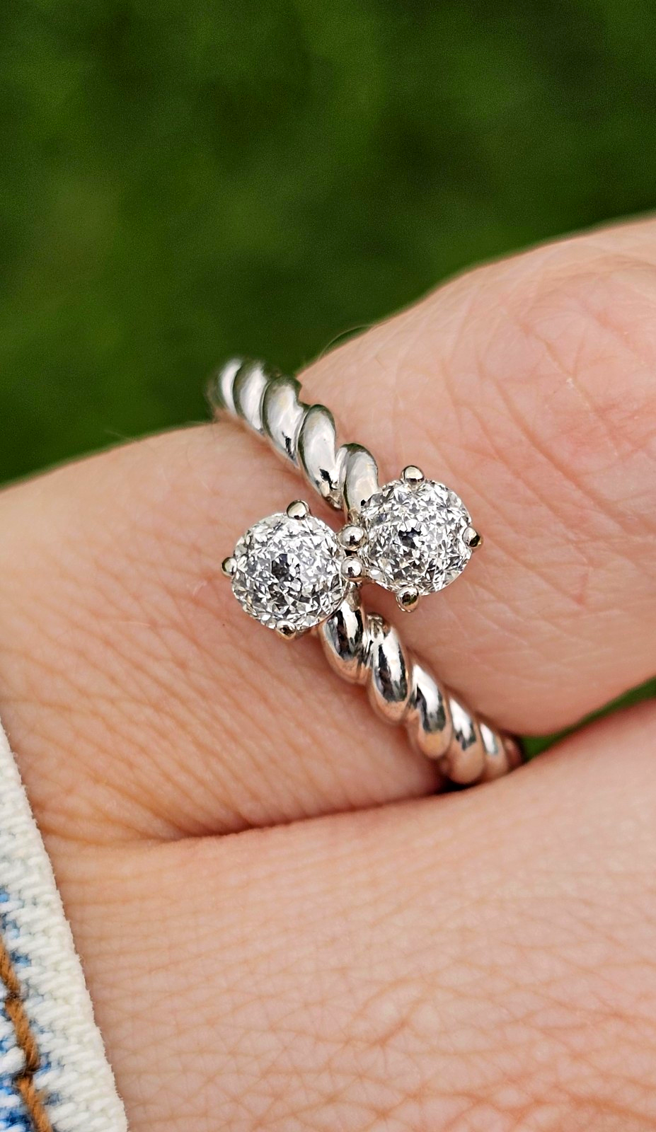 14K White Gold 1.00ct Crown of Light Natural Diamond Unity Ring WGI, size M1/2